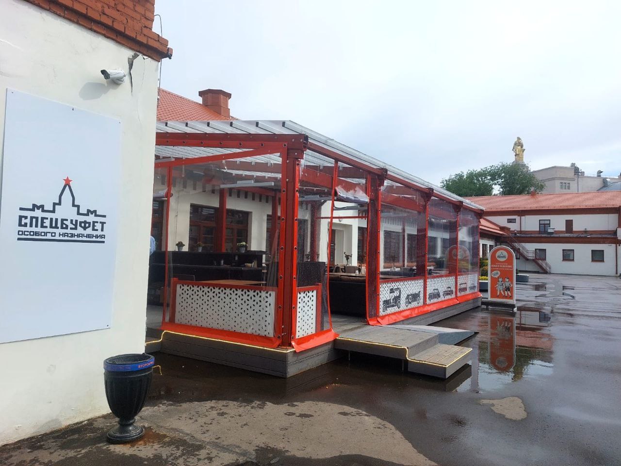 ПВХ шторы для летней террасы кафе в Скопине